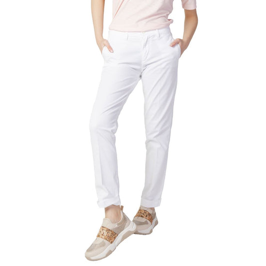 Blauer White Cotton Casual Pants
