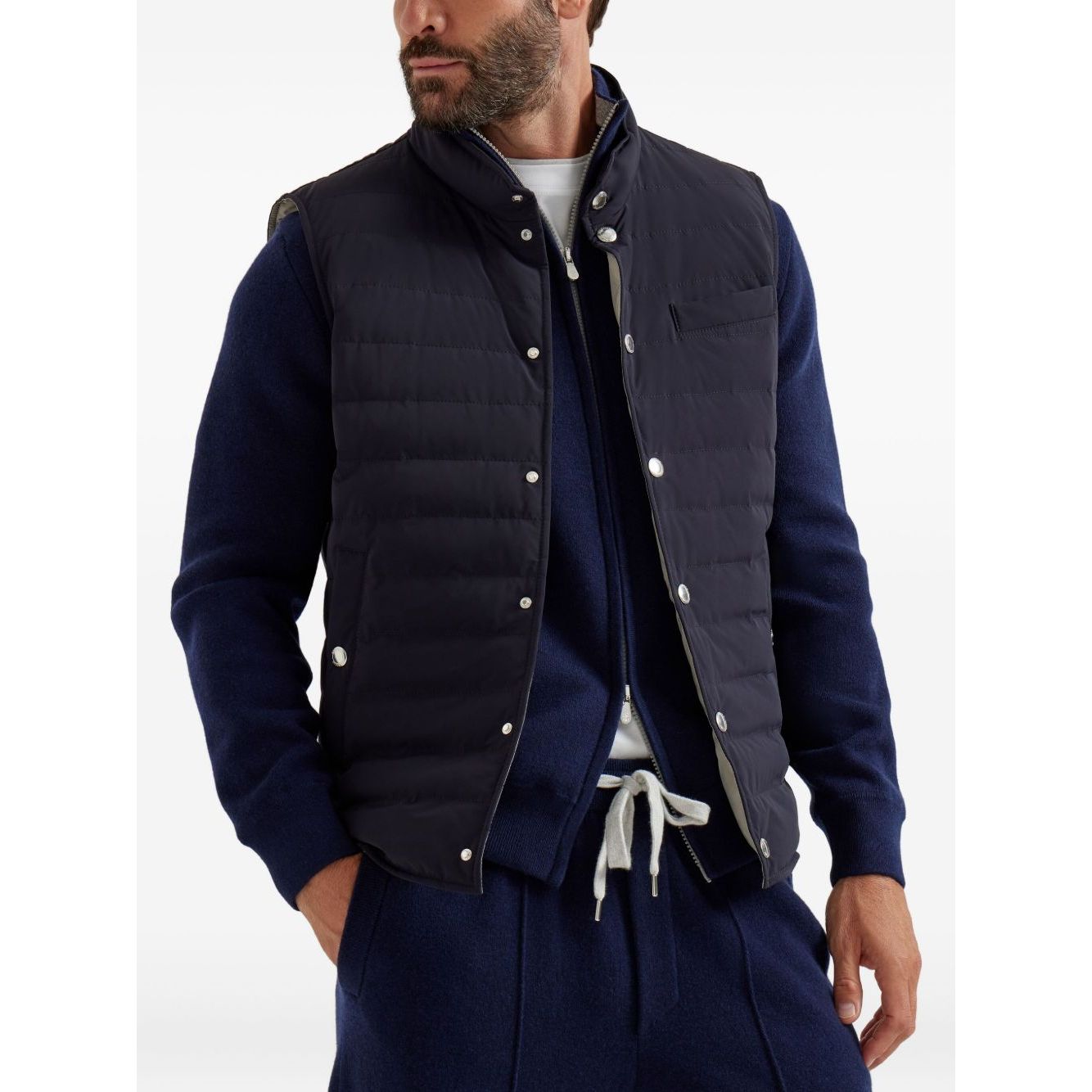 Brunello Cucinelli Bonded taffeta lightweight down vest