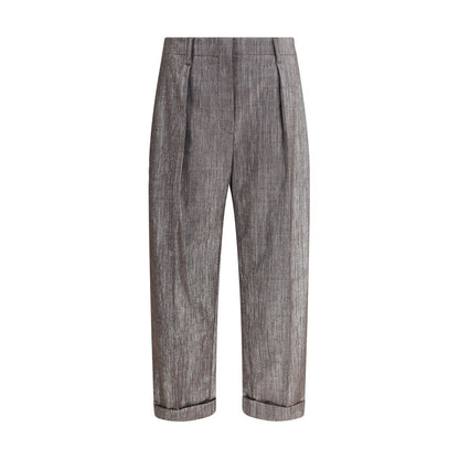 Brunello Cucinelli Brown Polyester Casual Pants