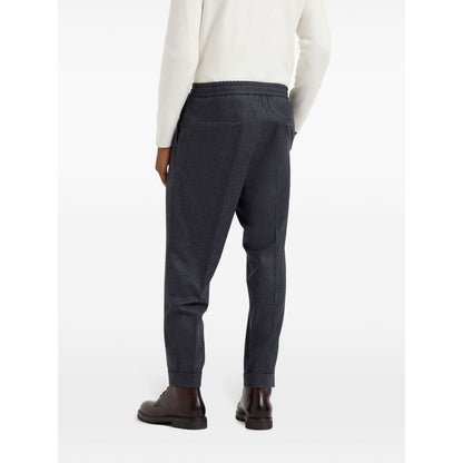 Brunello Cucinelli Drawstring-waistband wool tapered trousers Trousers