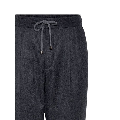 Brunello Cucinelli Drawstring-waistband wool tapered trousers Trousers