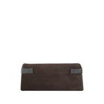 Brunello Cucinelli Essence pouch bag in suede with precious bands Clutches