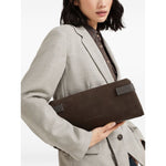 Brunello Cucinelli Essence pouch bag in suede with precious bands Clutches