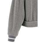 Brunello Cucinelli Ribbed-collar zip-up cardigan Topwear
