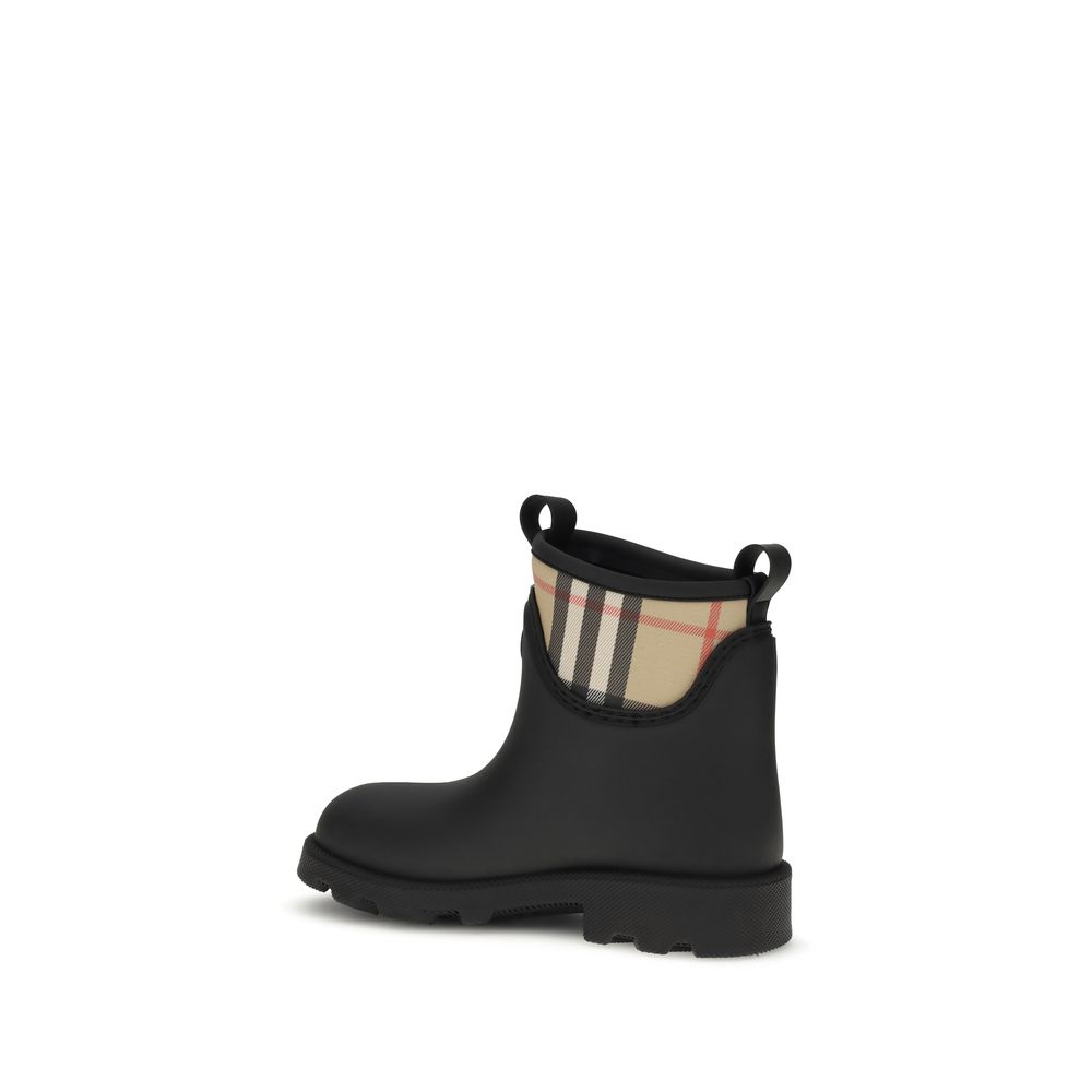 Burberry Black Rubber Ankle Boots