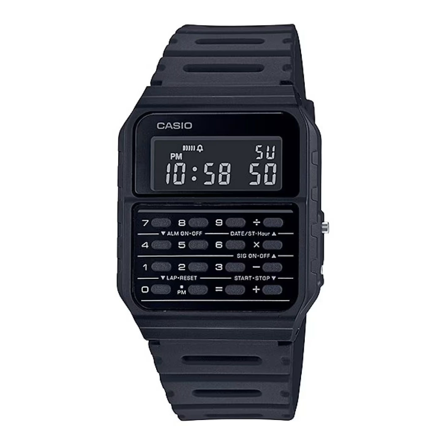 CASIO VINTAGE Mod. CALCULATOR EDGY COLLECTION - FULL BLACK WATCHES