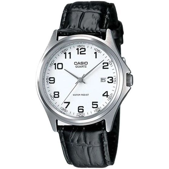 CASIO COLLECTION Mod. DATE - LEATHER. WHITE WATCHES