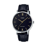 CASIO COLLECTION Mod. MINIMAL. LEATHER - BLACK WATCHES