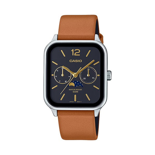 CASIO COLLECTION Mod. MOONPHASES LEATHER - BLACK