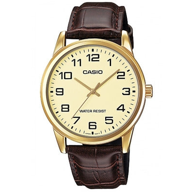 CASIO COLLECTION Mod. ONLY TIME GOLD. LEATHER - CHAMPAGNE