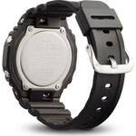 Rear view of CASIO G-SHOCK Mod. OAK Black showing carbon and resin case with resin strap.