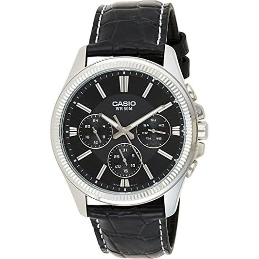 CASIO Mod. DAY DATE MULTIFUNCTION. LEATHER - BLACK