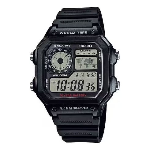 CASIO SPORT Mod. WORLD TIME ILLUMINATOR 5 ALARMS - FUTURE CLASSIC COLLECTION - BLACK WATCHES