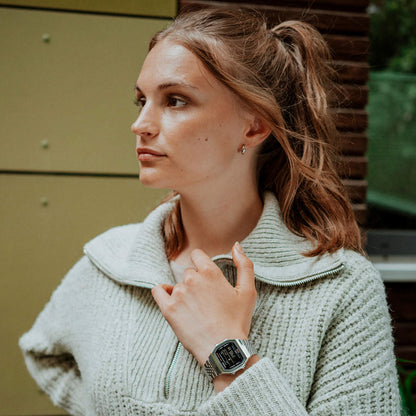 CASIO VINTAGE Mod. BLUETOOTH® SMARTPHONE LINK - SILVER - built-in accelerometer senses body movements + steps counter WATCHES