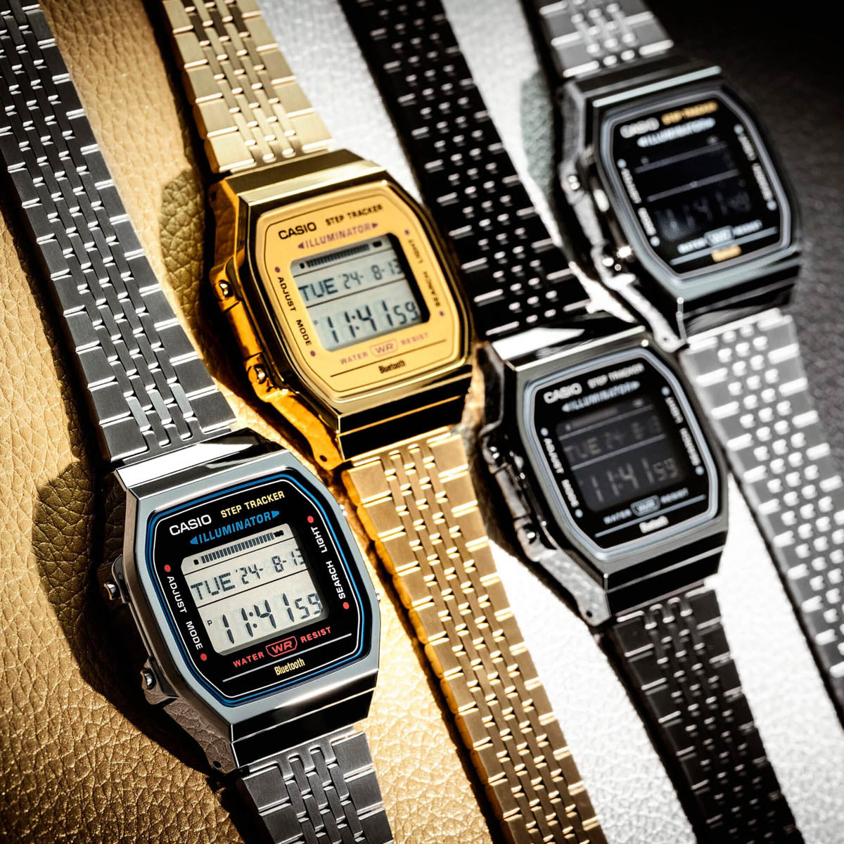 CASIO VINTAGE Mod. BLUETOOTH® SMARTPHONE LINK - SILVER - built-in accelerometer senses body movements + steps counter WATCHES