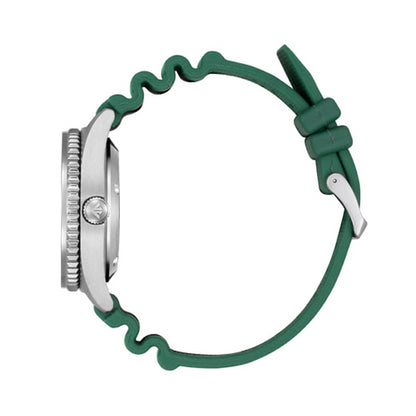 Side view of CITIZEN WATCHES Mod. NY0121-09X with green strap, showcasing design and craftsmanship.