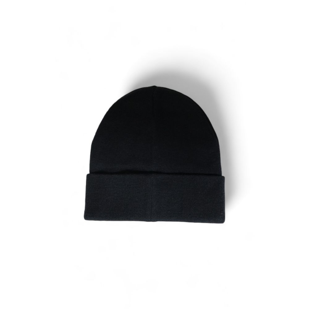Calvin Klein Black Recycled Polyester Caps Baseball Hat, stylish monogram men’s beanie, eco-friendly fashion accessory