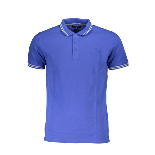 Cavalli Class Blue Cotton Men Polo Shirt
