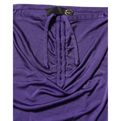 Cavalli Class Purple Viscose Elastane Strapless Bodycon Dress