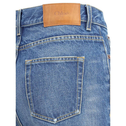Chloé Blue Cotton Flared Jeans