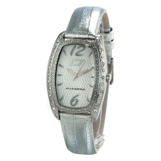 Chronotech Silver Leather Watch 1728,67434610848,Chronotech,New with tags,Silver,Watches for Women - Watches,Women Chronotech CHCC7121LS06AC