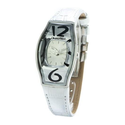 Chronotech Silver Leather Watch 1728,67434610848,Chronotech,New with tags,Silver,Watches,Watches for Women - Watches,Women Chronotech CHCT7932L52AC