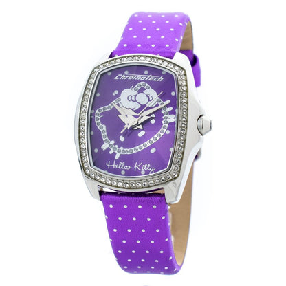 Chronotech Purple Leather Dress Watch