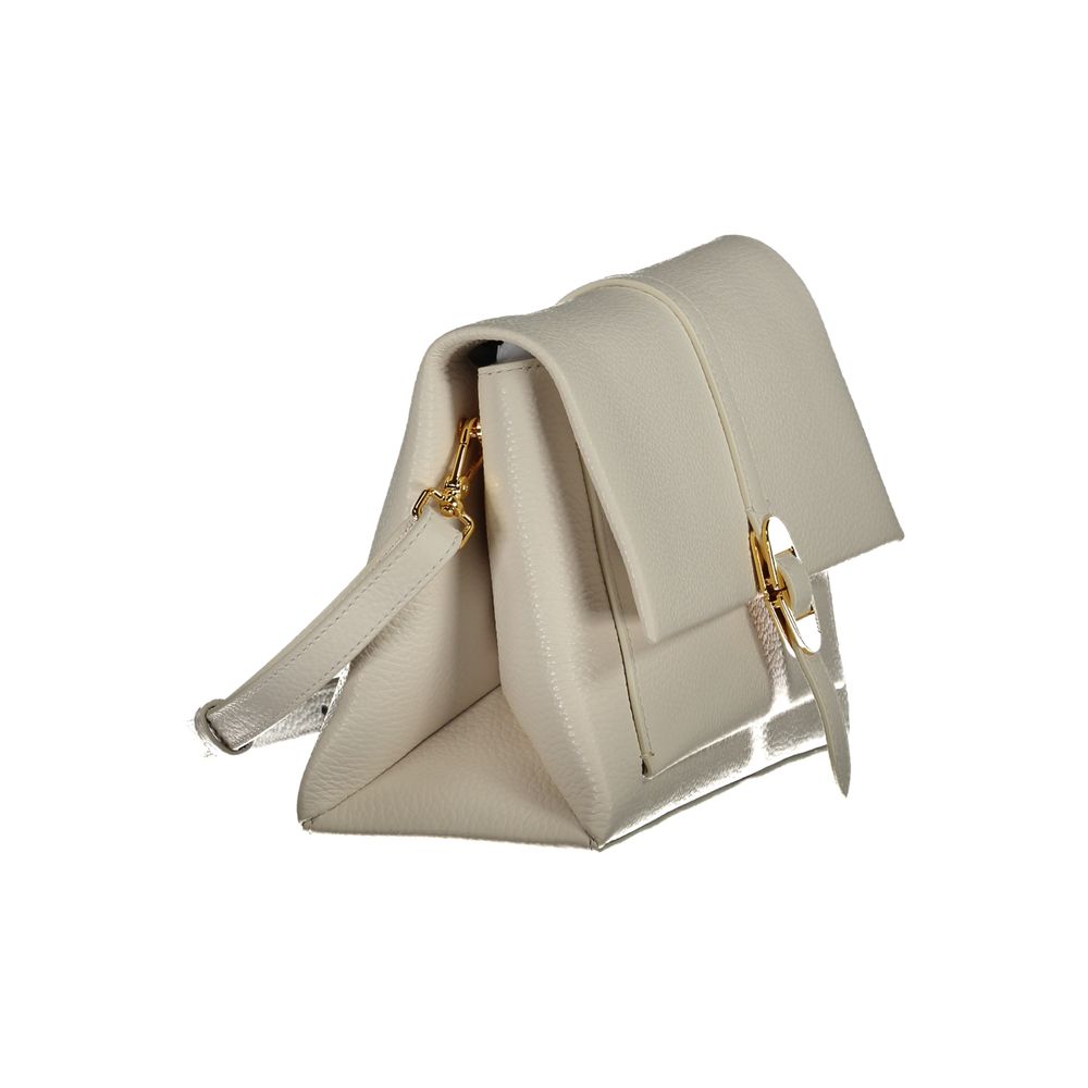 Coccinelle White Leather Handbag with adjustable strap and logo