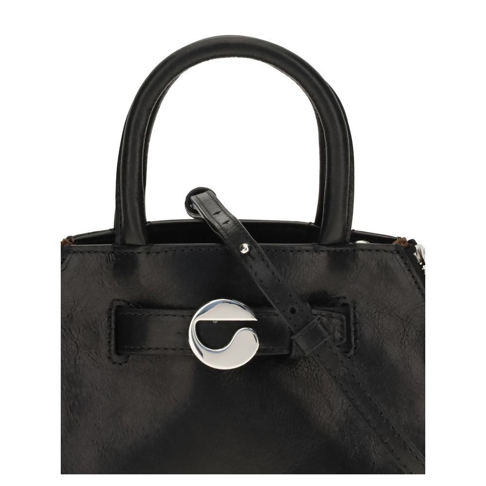 Coperni Black Calf Leather Bos Taurus Shoulder Bag with detachable strap and crinkled finish detail, AW25 collection