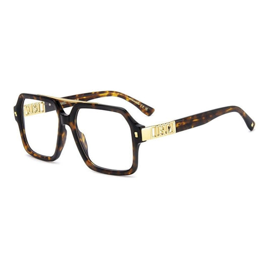DSQUARED2 MOD. D2 0174 acetate square eyeglasses for gents, featuring a stylish tortoiseshell design and distinct branding.