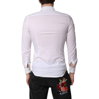 Daniele Alessandrini White Cotton Dress Formal Shirt