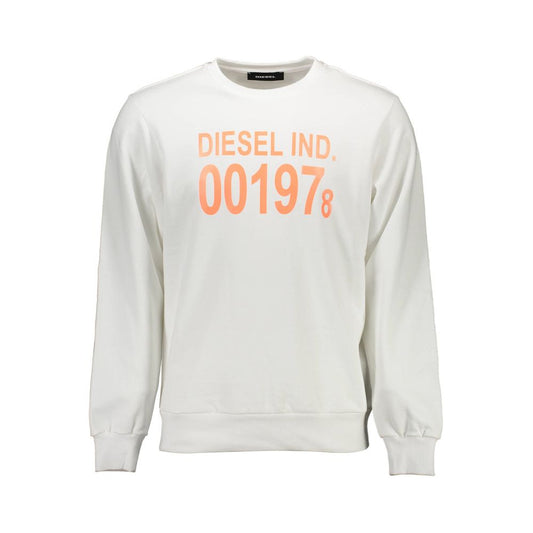 Diesel White Cotton Men Sweater