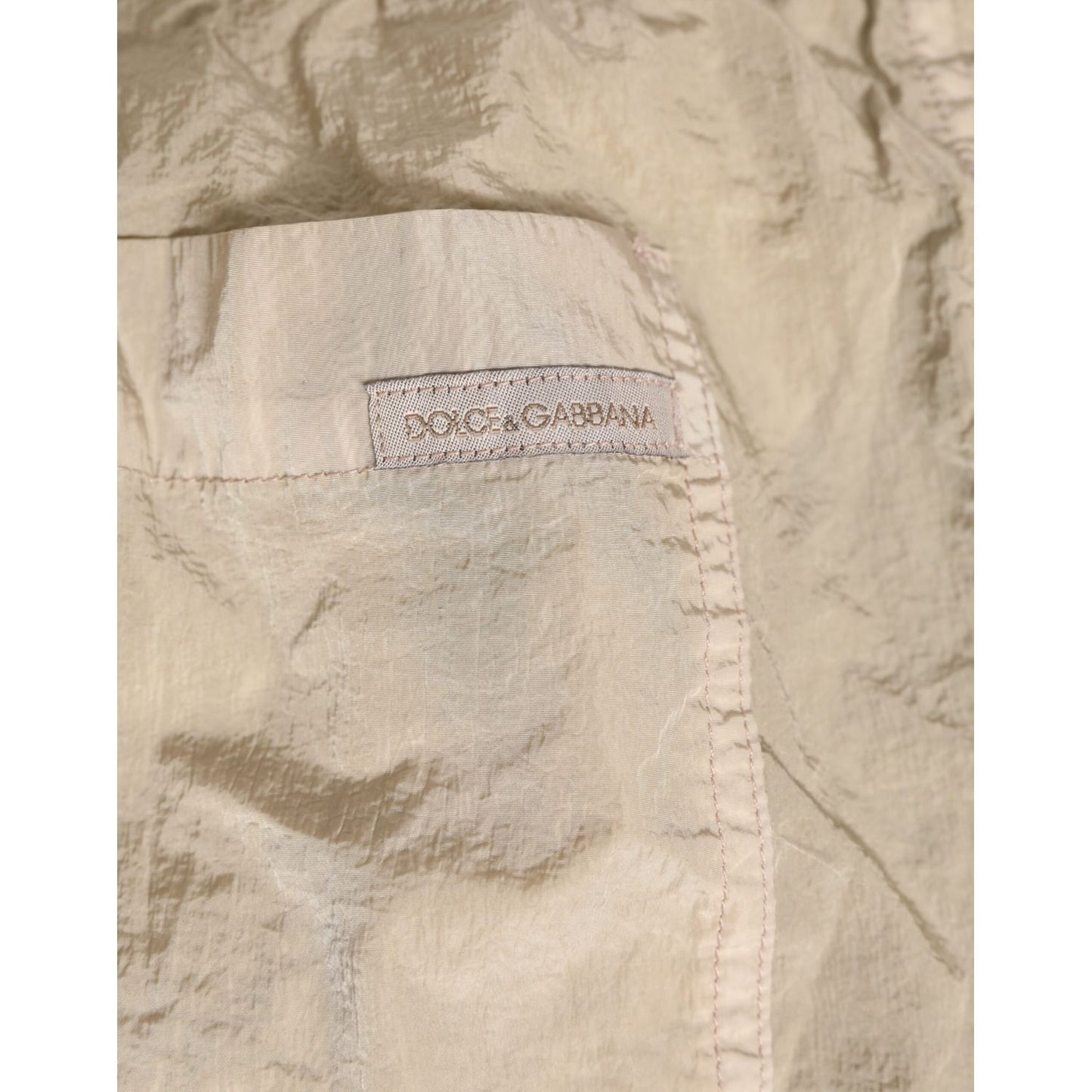 Dolce & Gabbana Beige Nylon Beachwear Men Boxer Short Swimwear