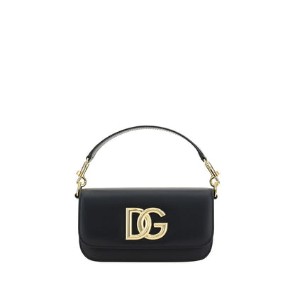 Dolce & Gabbana Black Calf Leather Bos Taurus Handbag