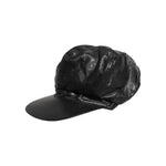Dolce & Gabbana Black Calf Newsboy Capello Cabbie Hat, leather material, black color, exclusive brand with minor back scratches, made in Italy.