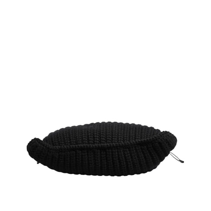 Dolce & Gabbana Black Cashmere Knitted Leather Shoulder Women Borse Bag