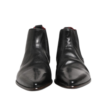 Dolce & Gabbana Black Chelsea Slip On Men Ankle Boots Shoes