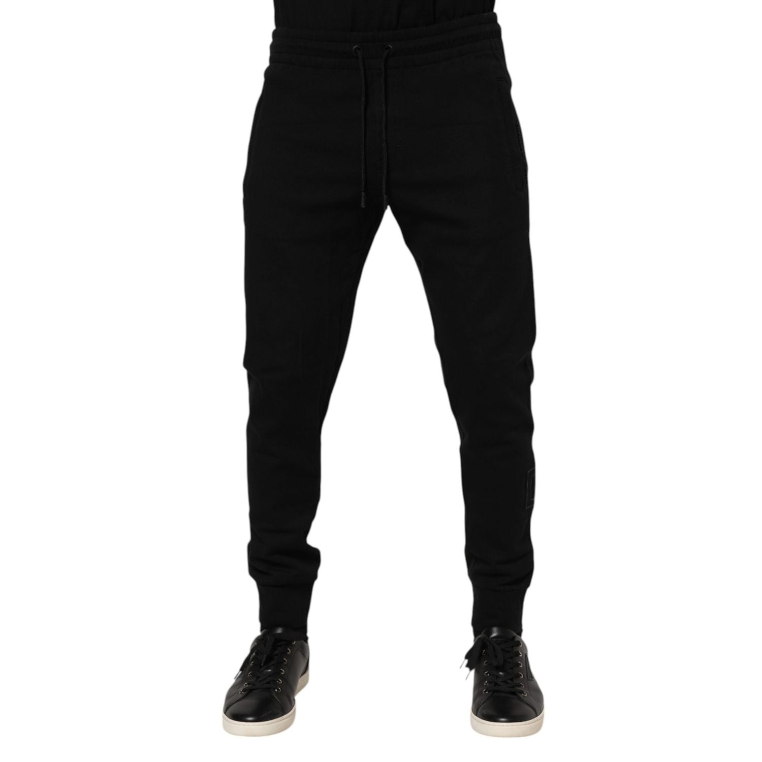 Dolce & Gabbana Black Cotton Jogger Jogging Men Trouser Pants