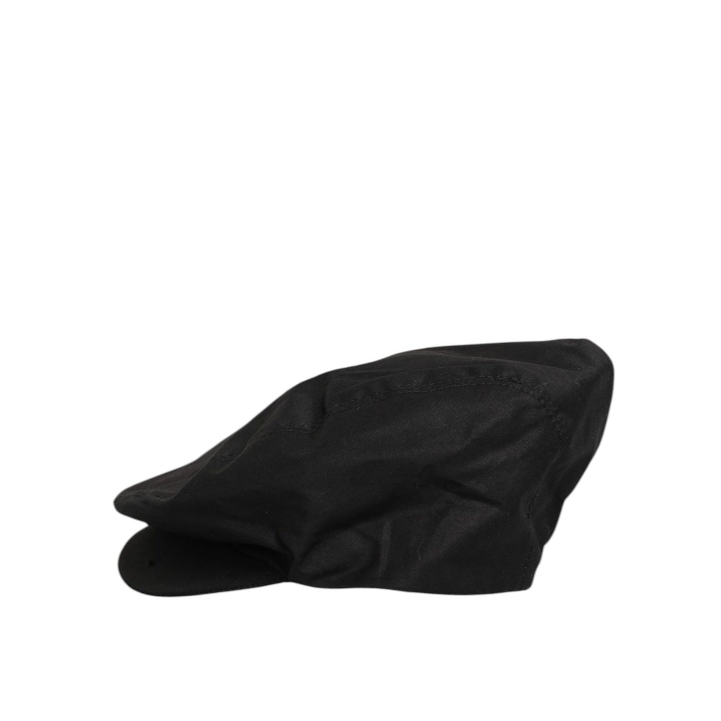 Dolce & Gabbana Black Cotton Stretch Newsboy Cloth Capello Hat