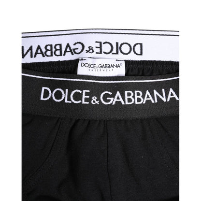 Dolce & Gabbana Black Cotton Stretch Regular Brief Underwear