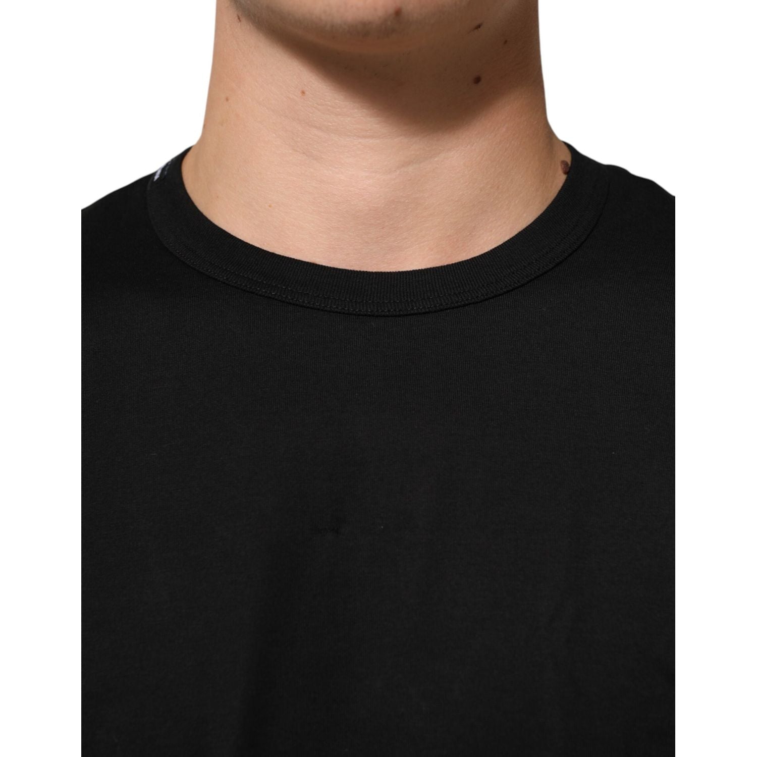 Dolce & Gabbana Black Goodluck 2021 Cotton Crew Neck T-shirt