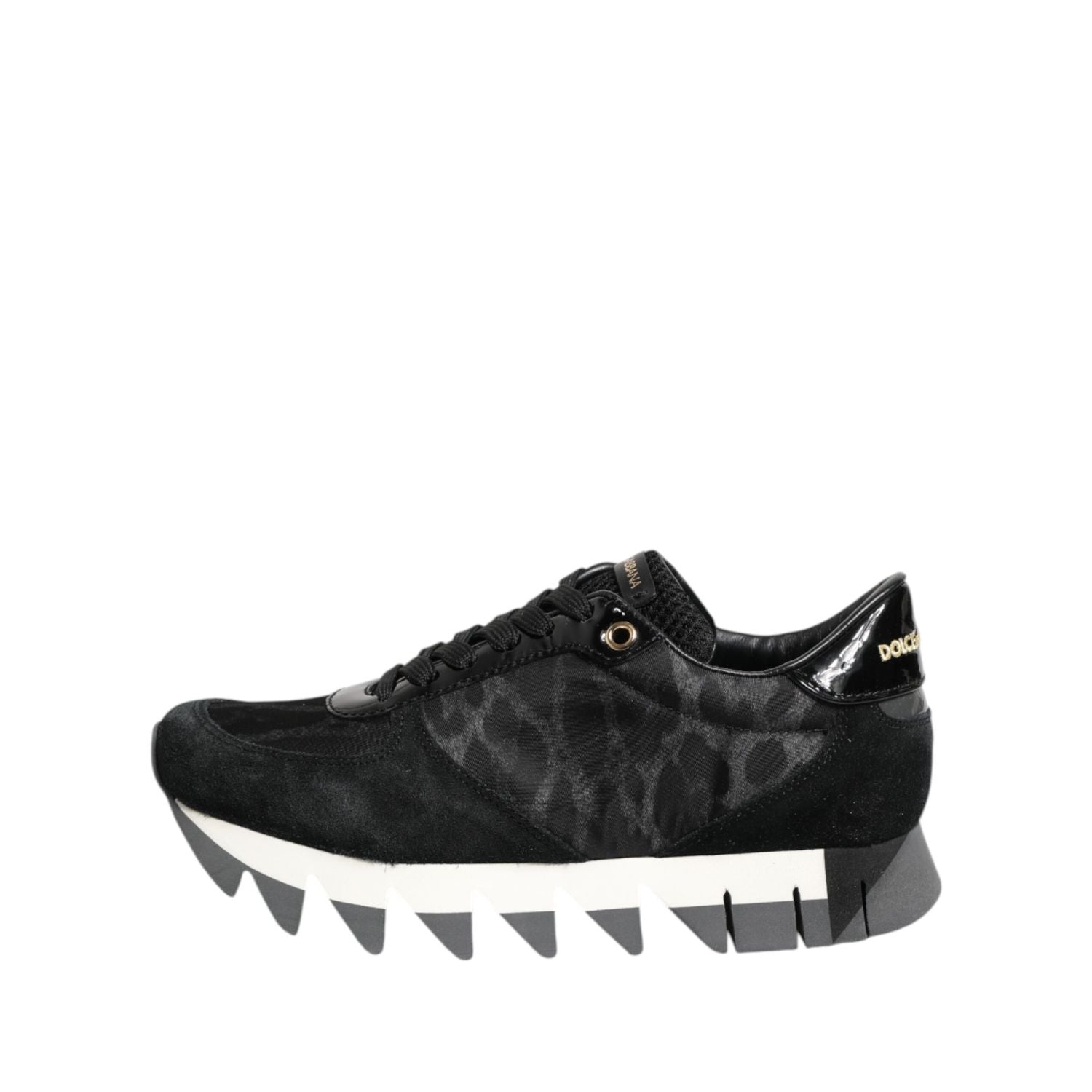 Dolce & Gabbana Black Gray Leopard Low Top Sneakers Shoes