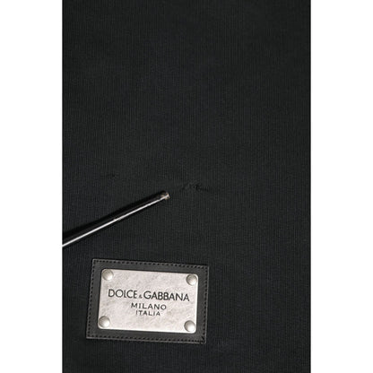 Dolce & Gabbana Black Logo Full Zip Hooded Men Sweatshirt Sweater