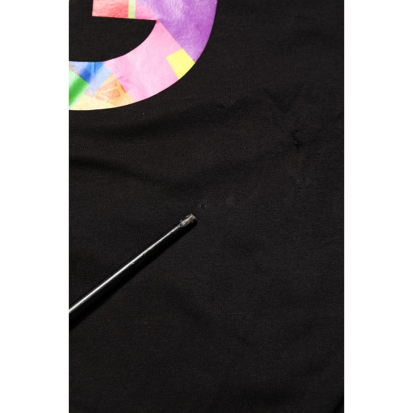 Dolce & Gabbana Black Logo Print Cotton Crew Neck T-shirt