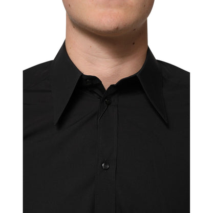 Dolce & Gabbana Black MARTINI Slim Fit Dress Formal Men Shirt