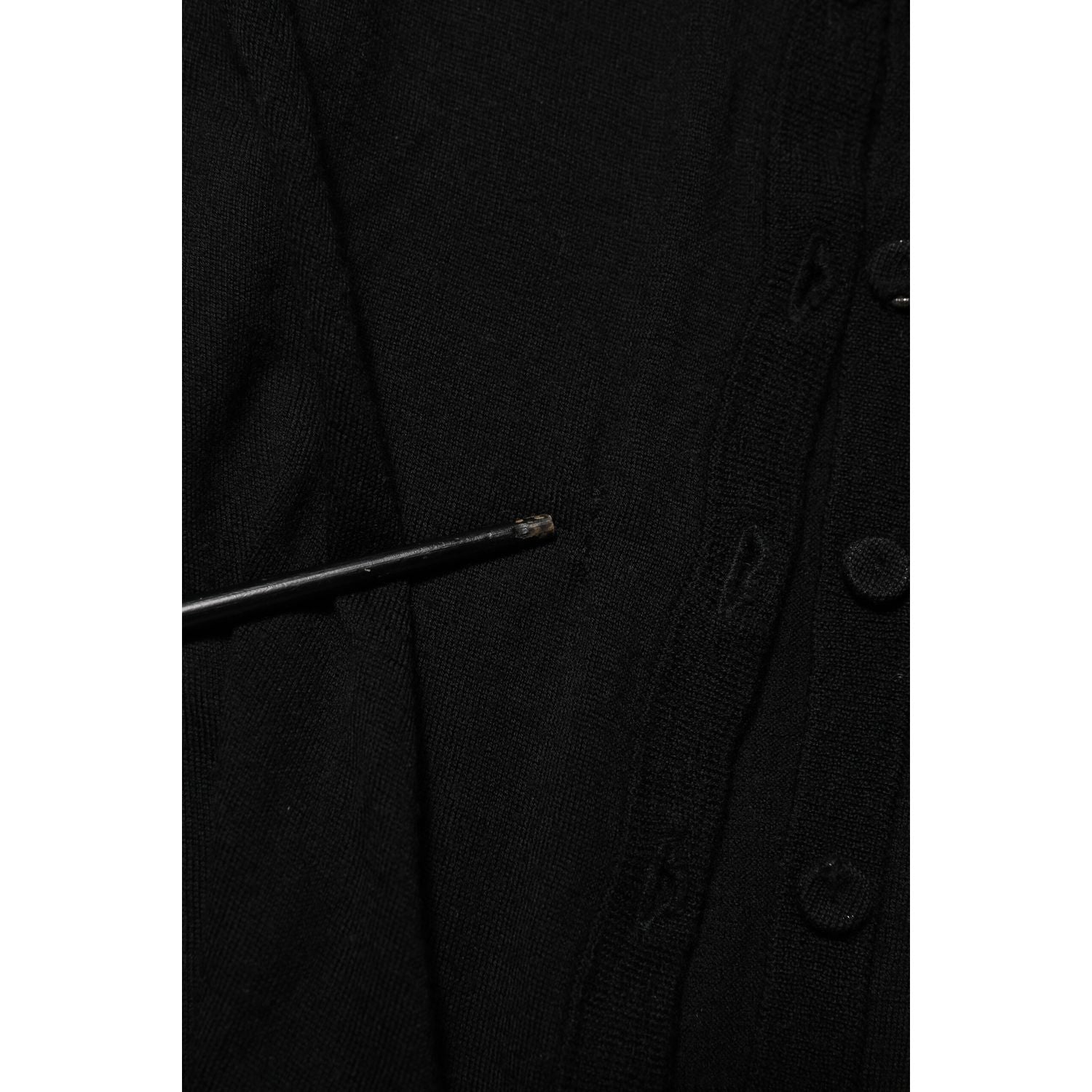 Dolce & Gabbana Black Virgin Wool Buttoned Cardigan Sweater