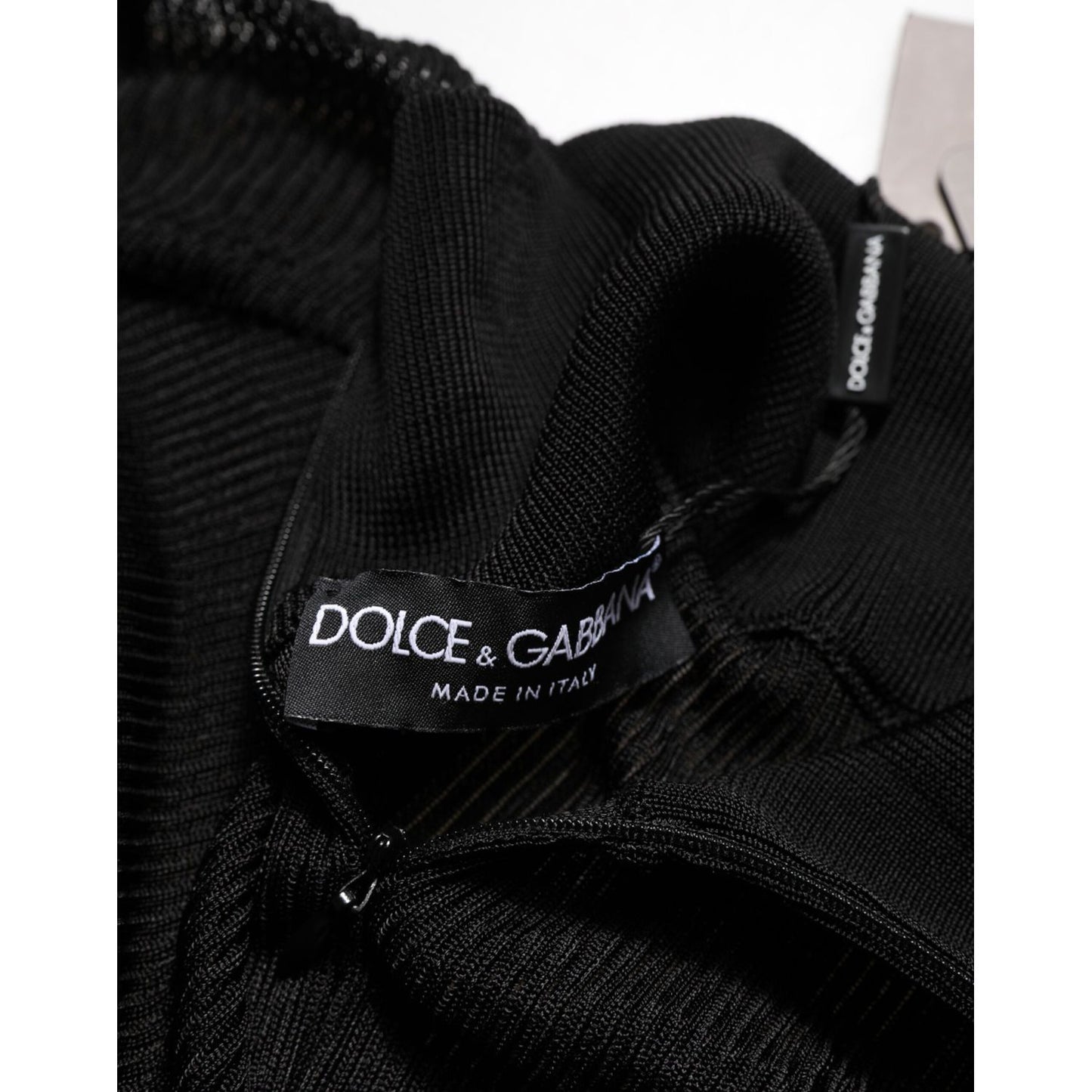 Dolce & Gabbana Black Viscose Turtle Neck Pullover Sweater