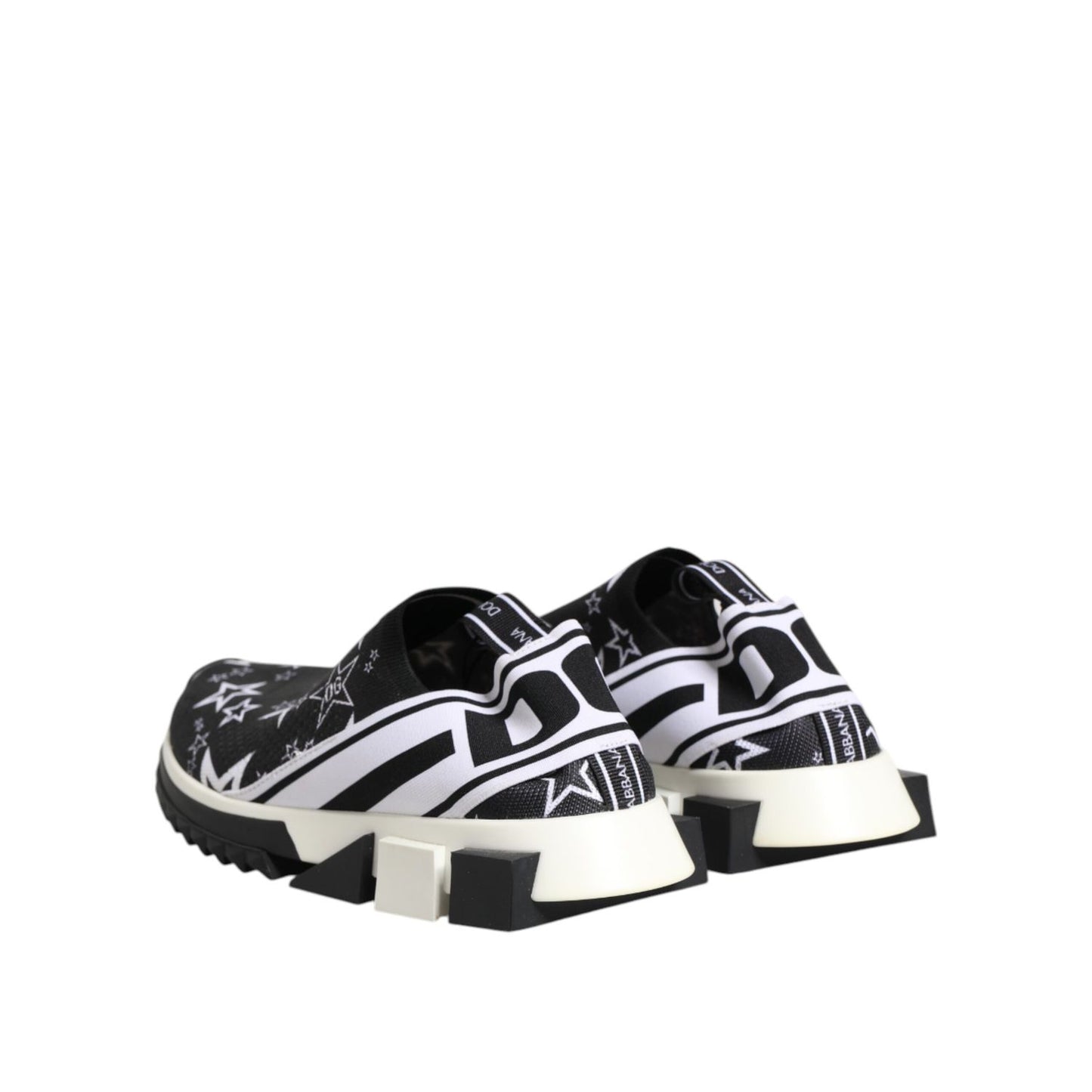 Dolce & Gabbana Black White Sorrento Low Top Sneakers Shoes with logo details and rubber sole, made in Italy, exclusive design.