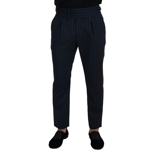 Dolce & Gabbana Blue Striped Men Formal Pants