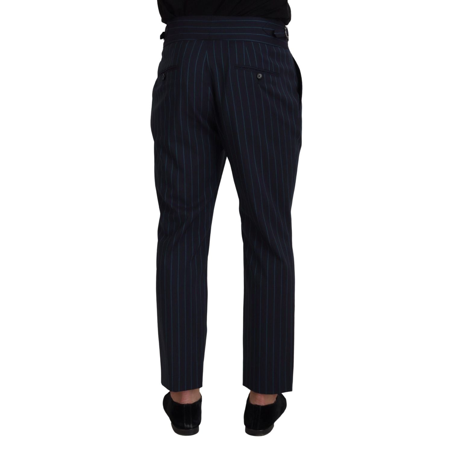 Dolce & Gabbana Blue Striped Men Formal Pants